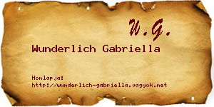 Wunderlich Gabriella névjegykártya
